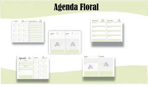 Agenda Floral Verde Permanente Arquivo Digital
