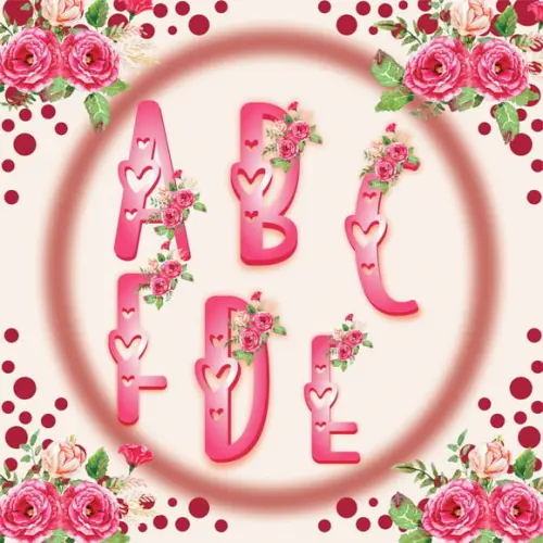 Alfabeto Floral Dia dos Namorados Kit Digital