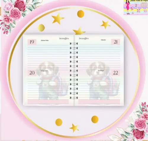 Arquivo Digital Combo Agenda Escolar Cachorrinho Aquarela 2