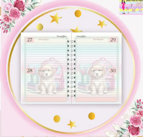 Arquivo Digital Combo Agenda Escolar Cachorrinho Aquarela 3