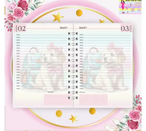 Arquivo Digital Combo Agenda Escolar Cachorrinho Aquarela 4