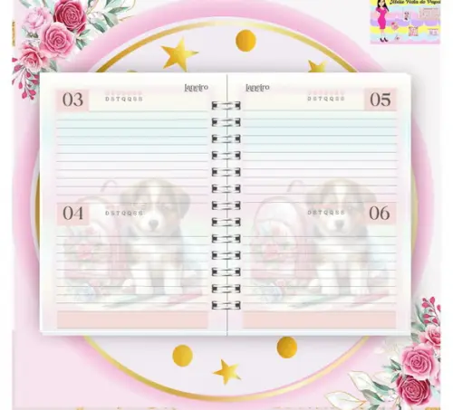 Arquivo Digital Combo Agenda Escolar Cachorrinho Aquarela 6