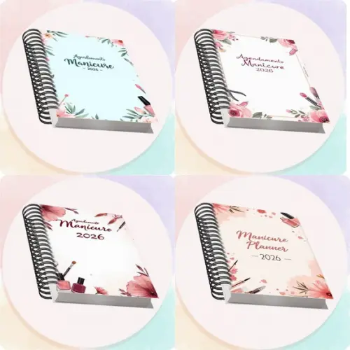 Arquivo Digital Combo Agendamento Manicure 2026 8 Cores