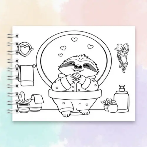 Arquivo Digital Livro de Colorir Bicho Preguiça