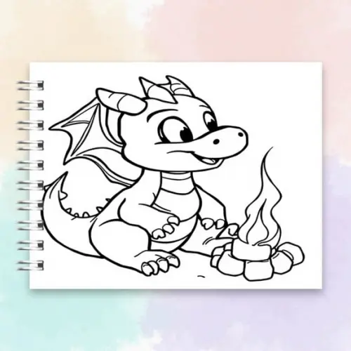 Arquivo Digital Livro de Colorir Dragãozinho Fofo