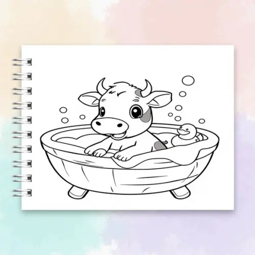 Arquivo Digital Livro de Colorir Vaquinha Cute