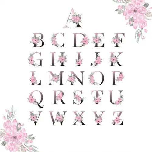 Kit Digital Alfabeto Floral Rosa