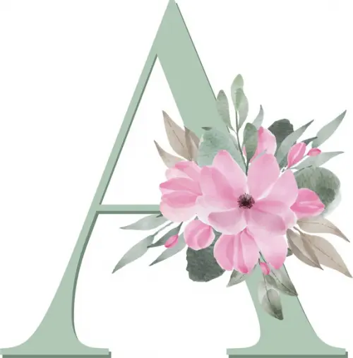 Kit Digital Alfabeto Floral Verde