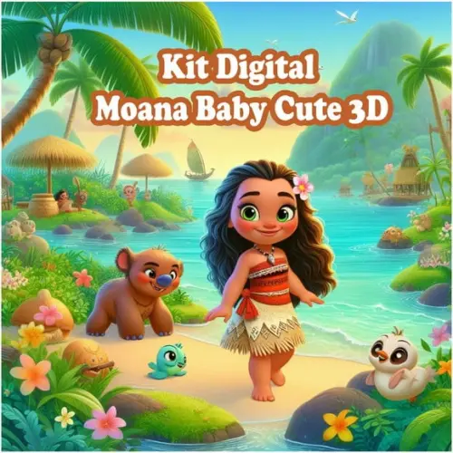 Moana Baby Cute 3d - Kit Digital