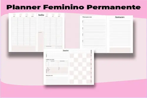 Planner Feminino Permanente Arquivo Digital