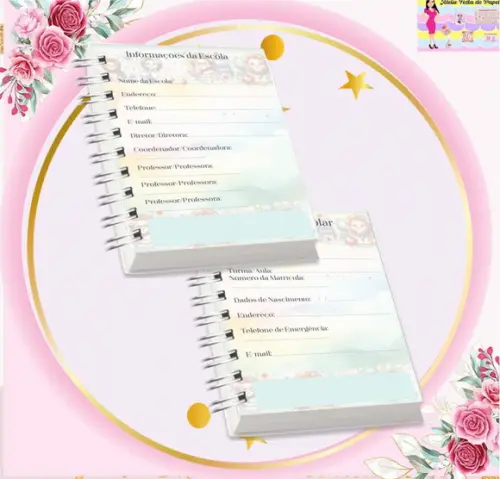 Volta às Aulas Arquivo Digital Combo Agenda Leão, Aquarelado