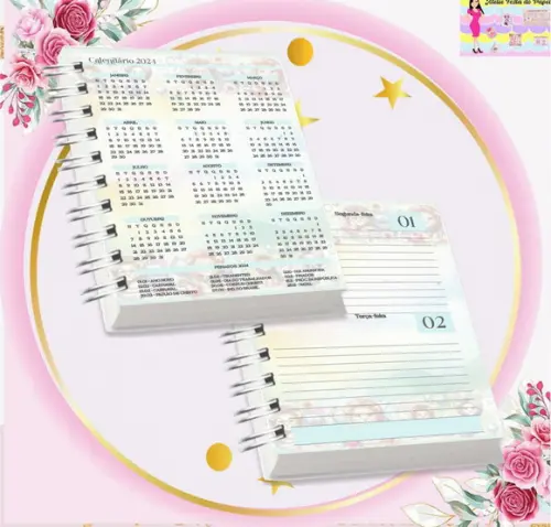 Volta às Aulas Arquivo Digital Combo Agenda Leão, Aquarelado