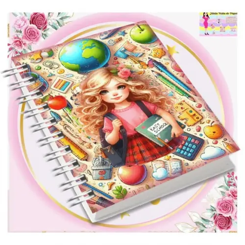 Volta às Aulas Arquivo Digital Combo Agenda Menina