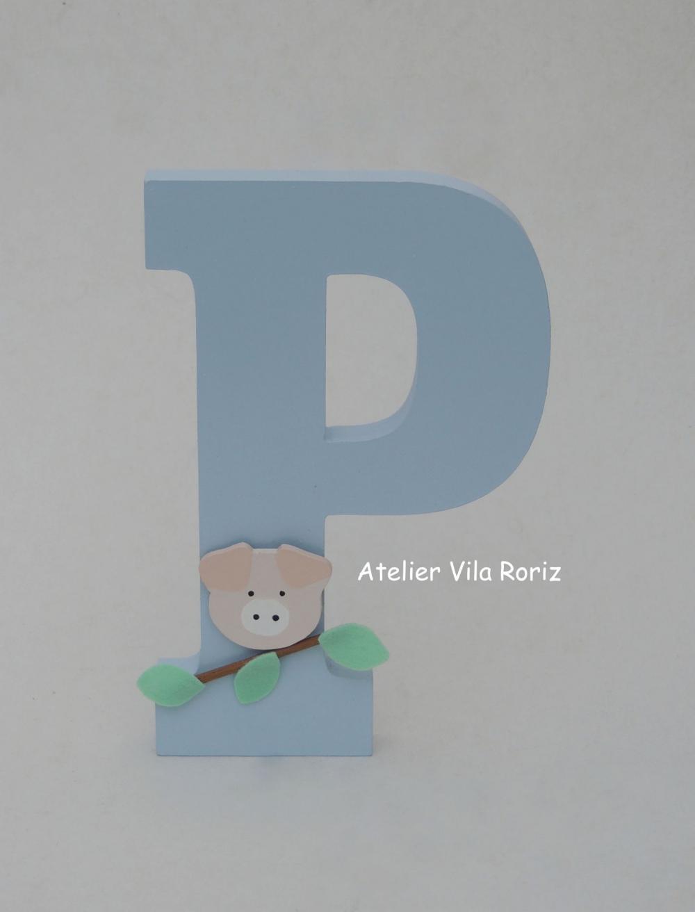 Letra Inicial Madeira 15 cm Fazendinha