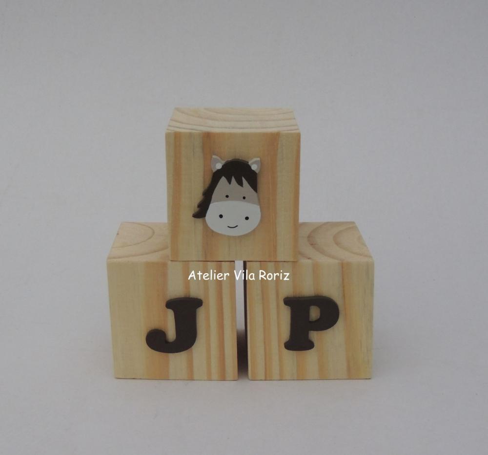 Trio Cubos Pinus Apliques Fazendinha (Valor do Trio)