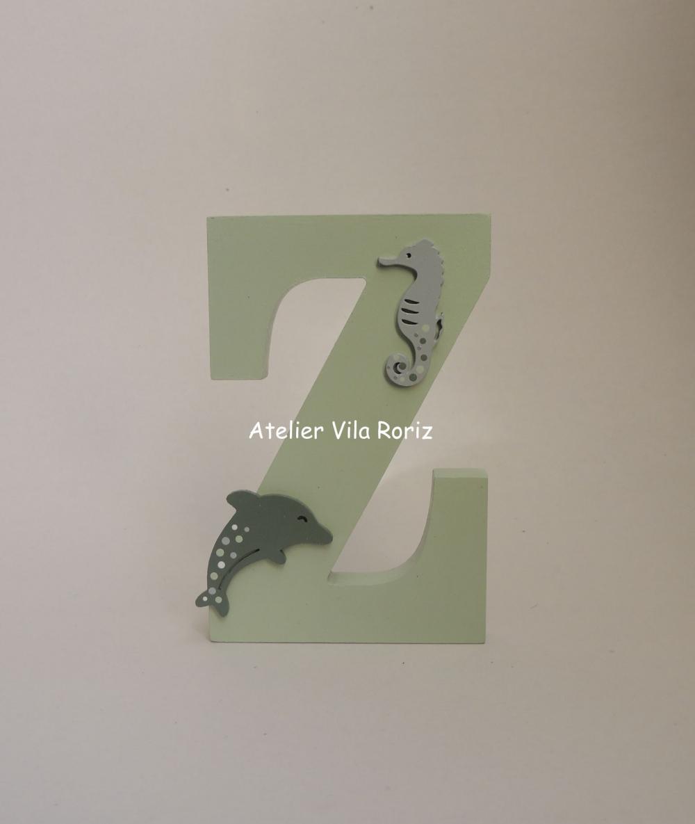 Letra Inicial Madeira 15cm Verde