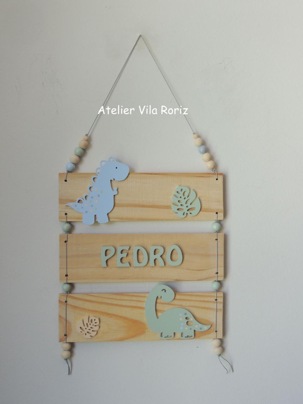 Porta Maternidade Placa Ripas Dinossauros