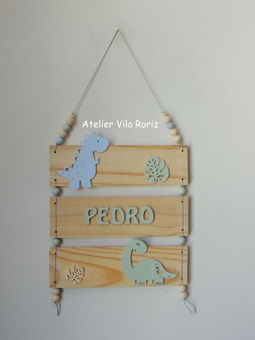 Porta Maternidade Placa Ripas Dinossauros