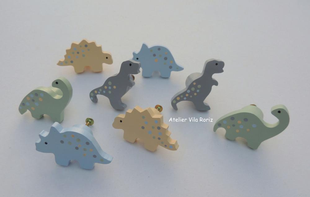 Kit 8 Puxadores de Gaveta Dinossauros