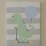 Quadro Tela 30 x 40 cm Dinossauro Patinete