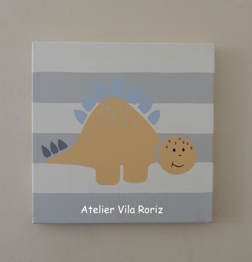 Quadro Tela 30 x 30 cm Dinossauro Modelo B