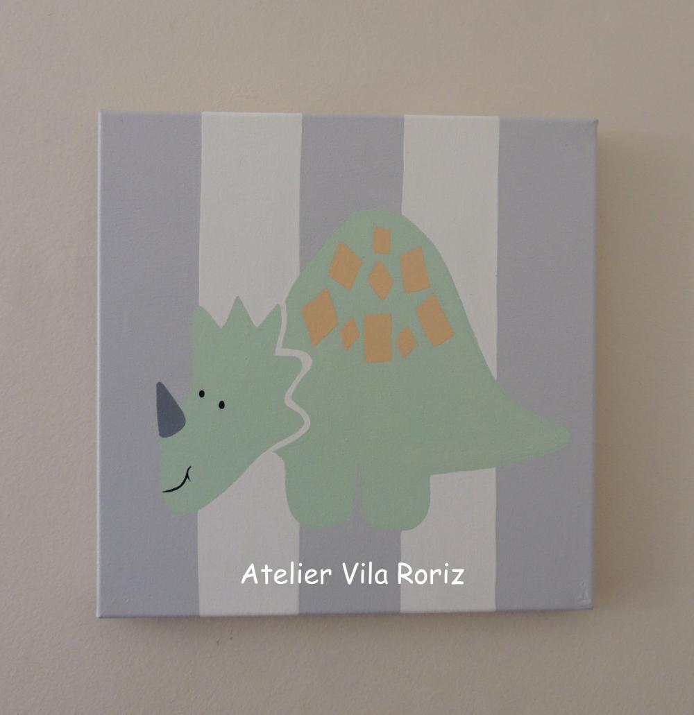 Quadro Tela 30 x 30 cm Dinossauro Modelo C