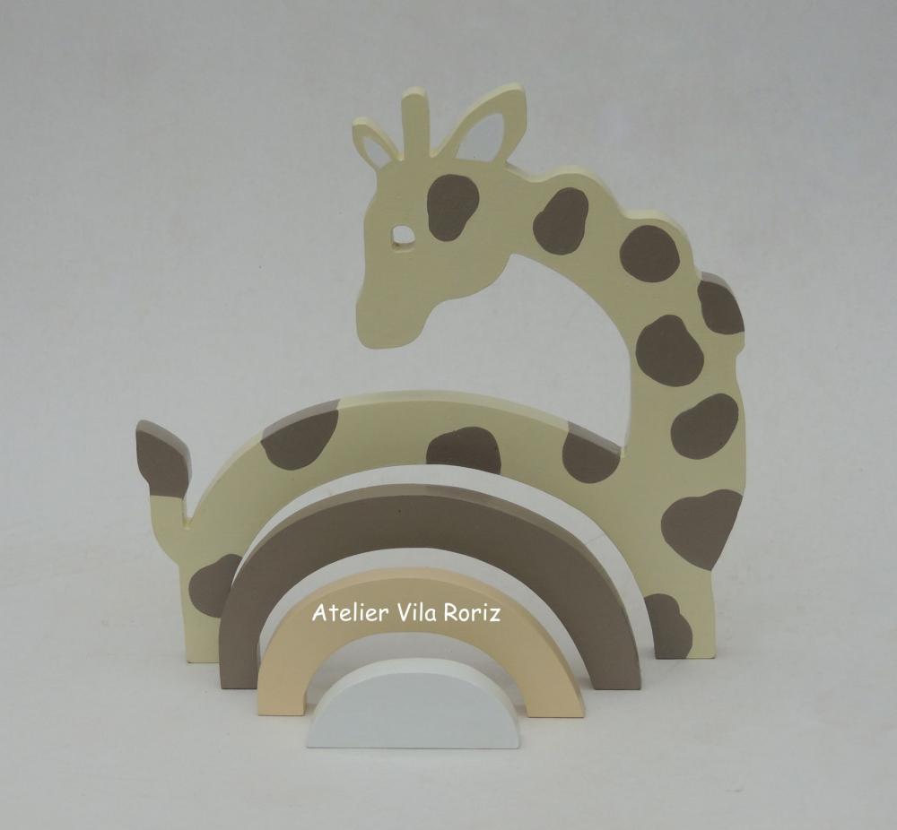 Adorno Madeira Girafa Arcos Modelo A