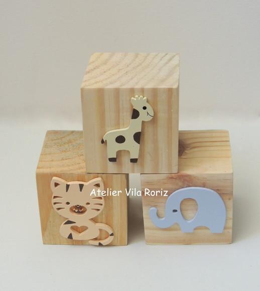 Adorno Trio Cubos Pinus Safári