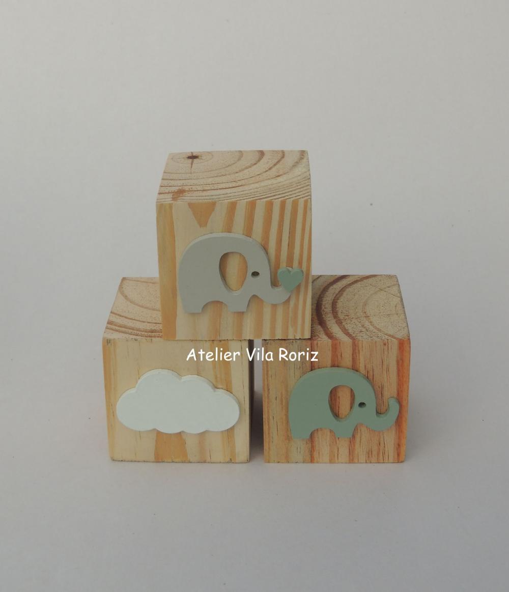 Adorno Trio Cubos Pinus Safári