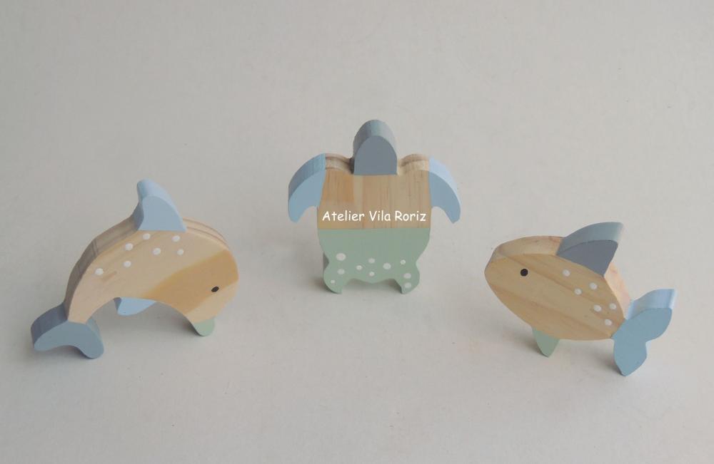Adorno Trio Animais Marinhos Pinus PP