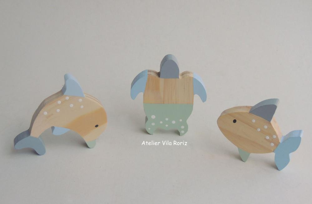 Adorno Trio Animais Marinhos Pinus PP