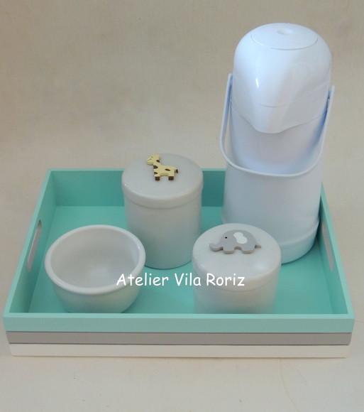 Kit Higiene Bandeja G 3 Cores Safári 4 Peças A