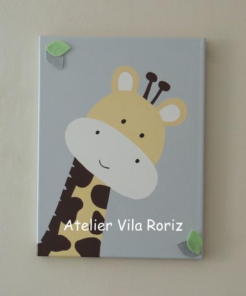 Quadro Pintado à Mão Sob Tela 30x40 cm Safári (Valor Unitário