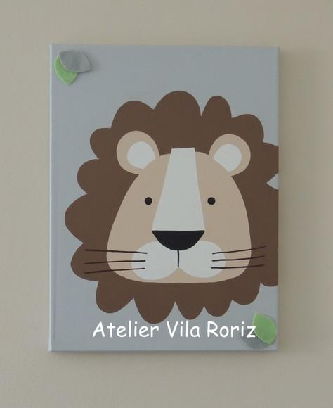 Quadro Pintado à Mão Sob Tela 30x40 cm Safári (Valor Unitário