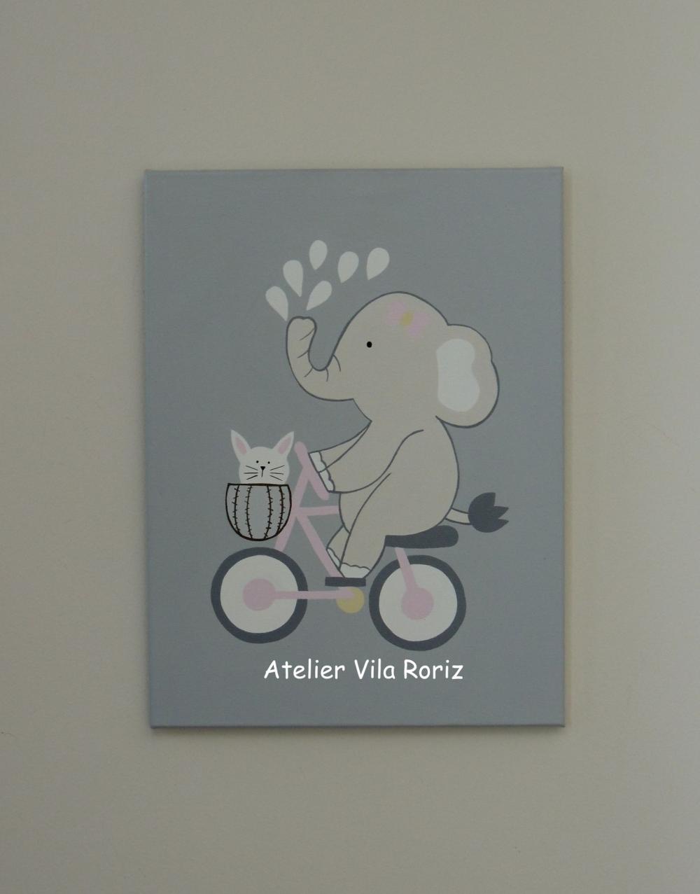 Kit 03 Telas 30x40cm Pintadas à Mão Safári Bike