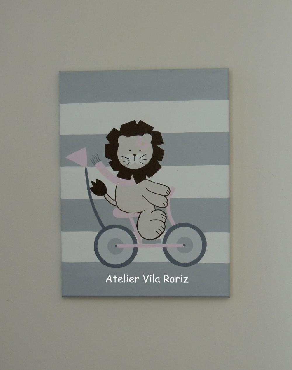 Kit 03 Telas 30x40cm Pintadas à Mão Safári Bike