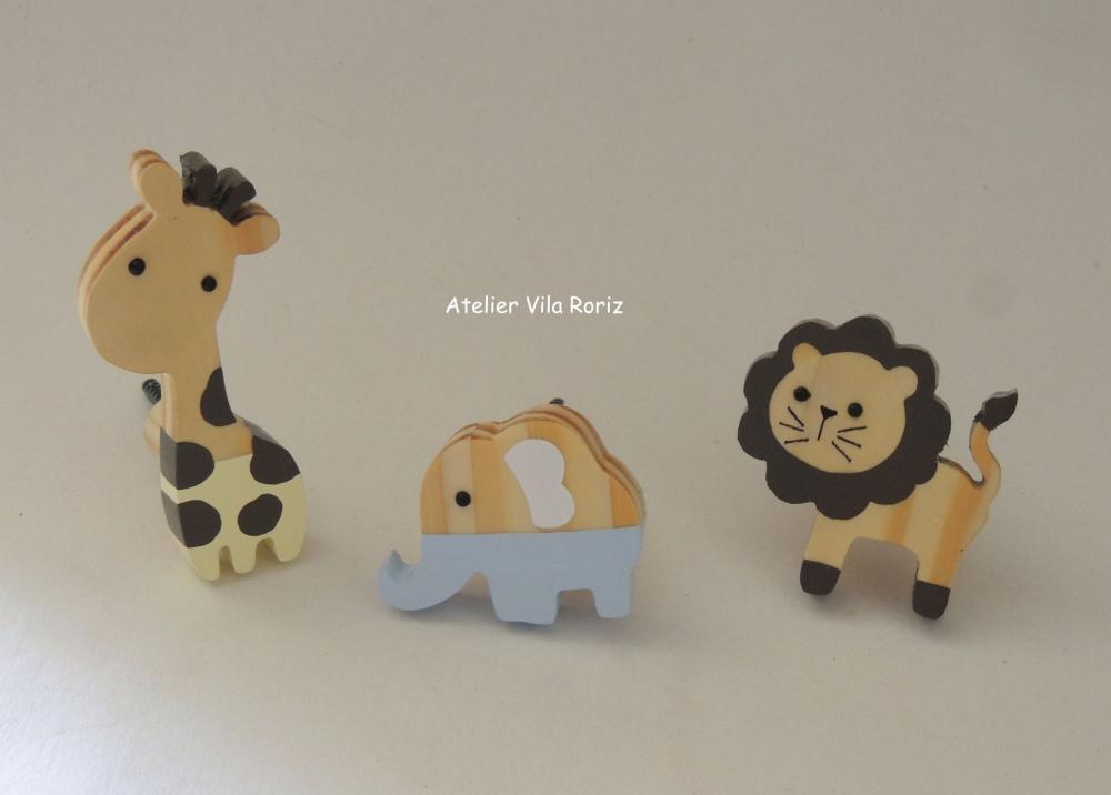 kit 3 Ganchos Cabideiros Safári