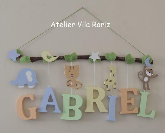 Porta Maternidade Galho Safári 6 Letras
