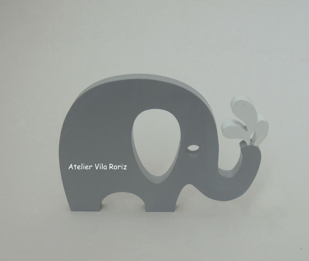 Adorno Madeira Elefante Gotas