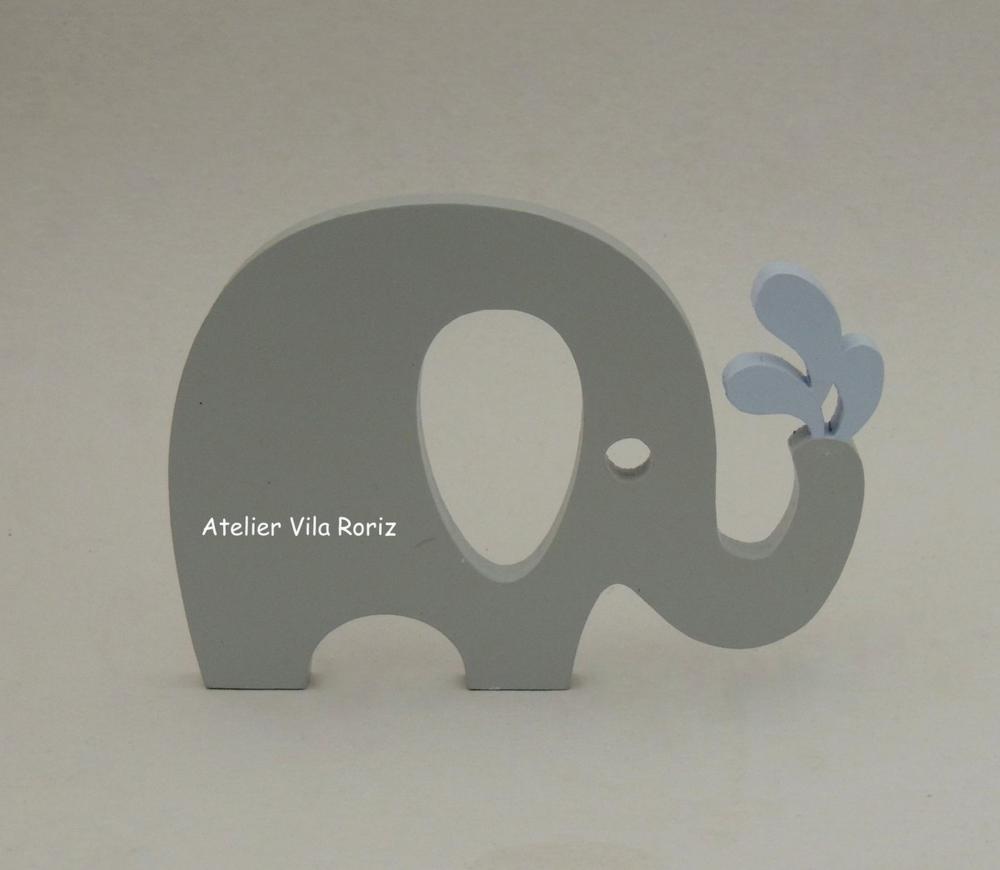 Adorno Madeira Elefante Gotas