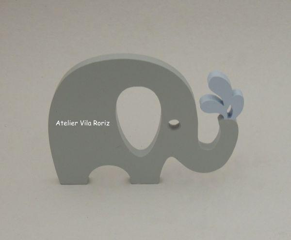 Adorno Madeira Elefante Gotas