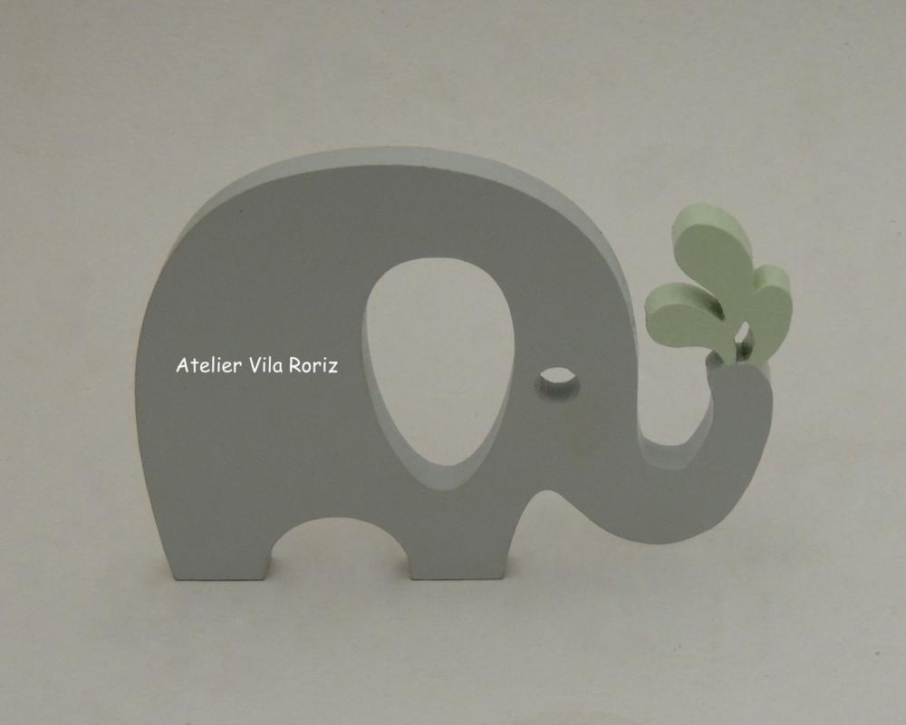 Adorno Madeira Elefante Gotas