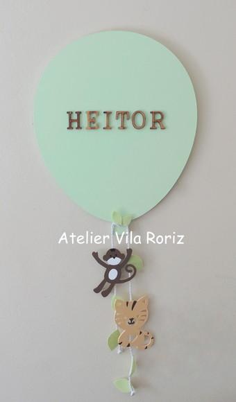 Porta Maternidade Balão Verde Safári