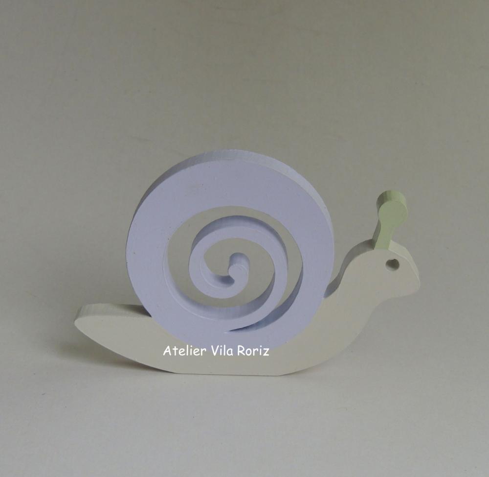 Adorno Madeira Caracol Rosa e Bege
