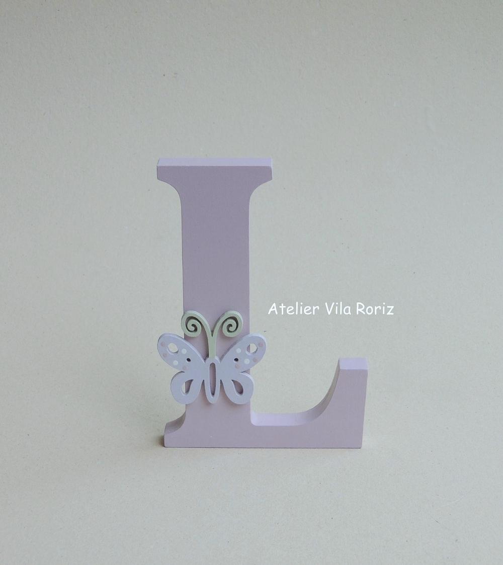 Kit Adornos: Letra Inicial 15 cm e Trio Cubos Jardim D