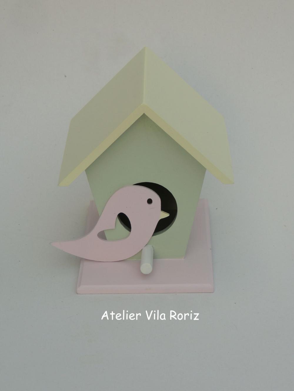Kit Adornos: Casa passarinho, 2 Borboletas Haste e 1 Flor Haste P