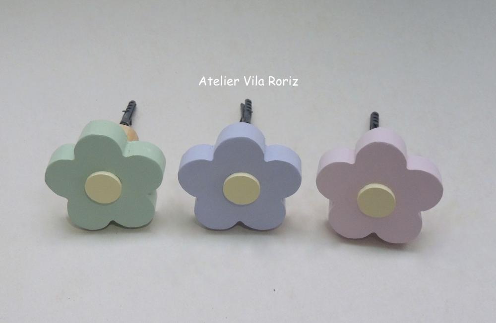 Trio Ganchos Cabideiros Flores