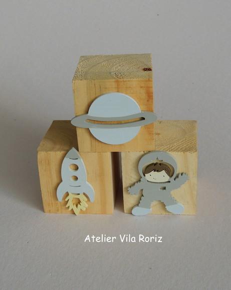 Adorno Trio Cubos Pinus Espaço
