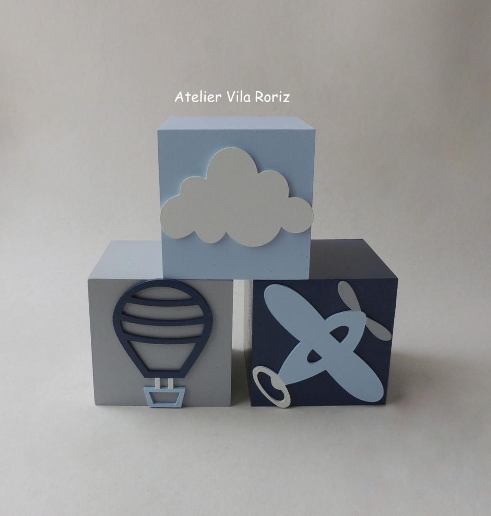 Adorno Trio Cubos 10x10 cm Transportes