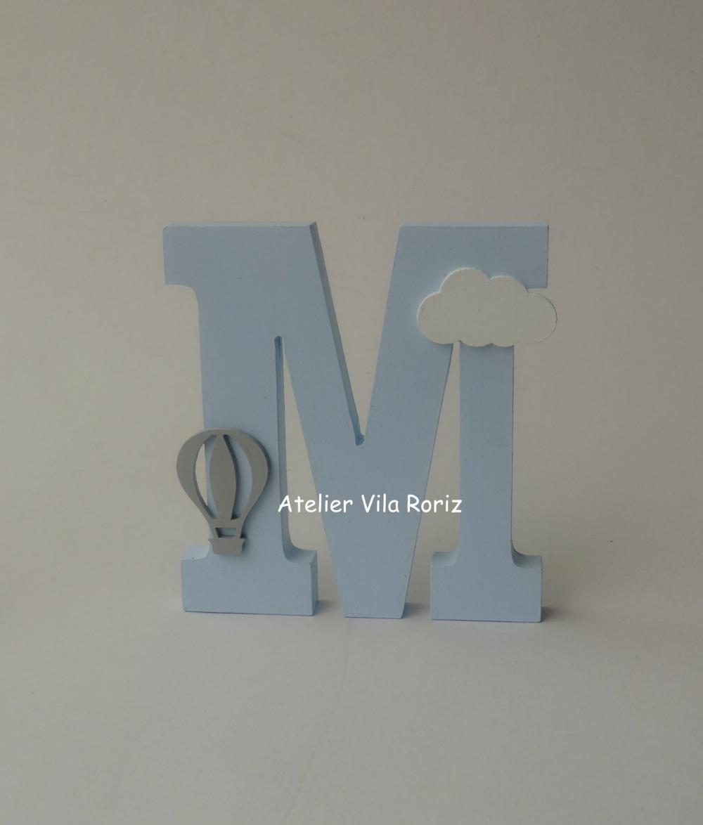 Kit Adornos: Arco-Íris, Letra Inicial 18 cm Marinho e Trio Cubos